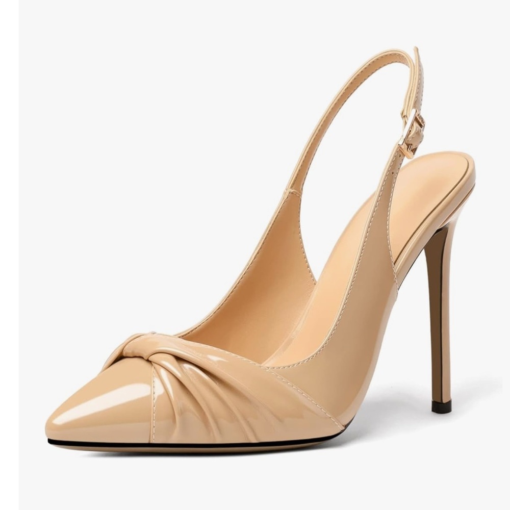 Mettesally Women's Slingback High Heels Pointed Toe Heeled Pumps